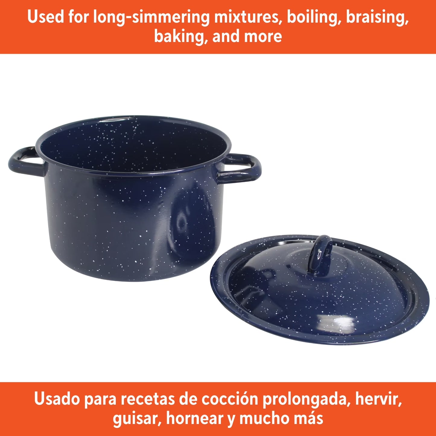12.0Qt Enamel Stock Pot, Blue