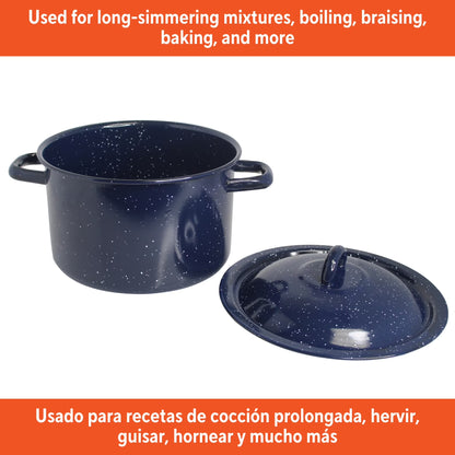 12.0Qt Enamel Stock Pot, Blue