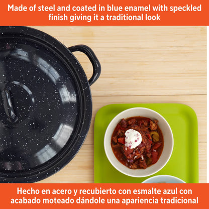 12.0Qt Enamel Stock Pot, Blue