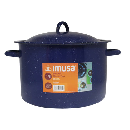 12.0Qt Enamel Stock Pot, Blue