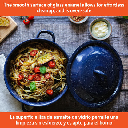 12.0Qt Enamel Stock Pot, Blue