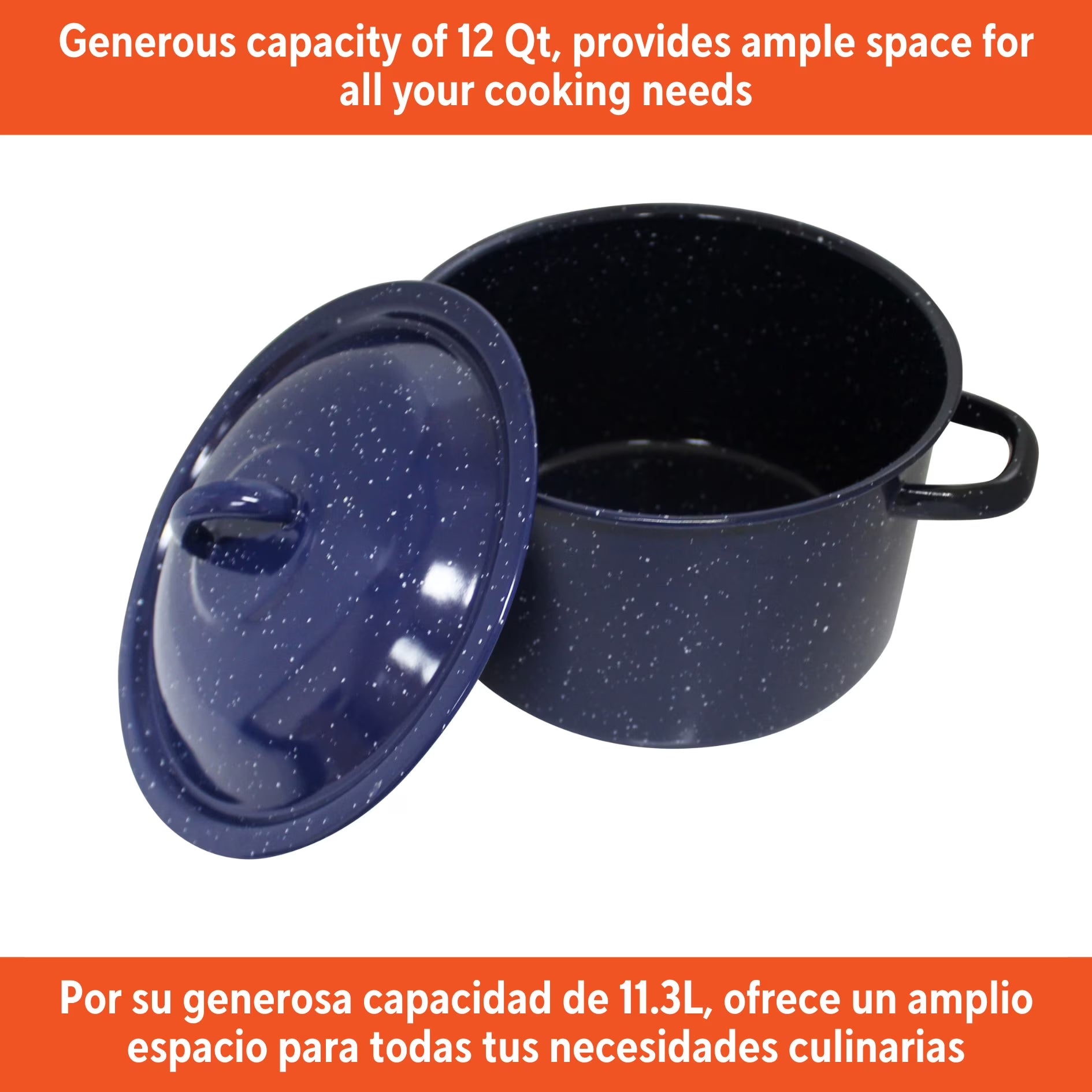 12.0Qt Enamel Stock Pot, Blue